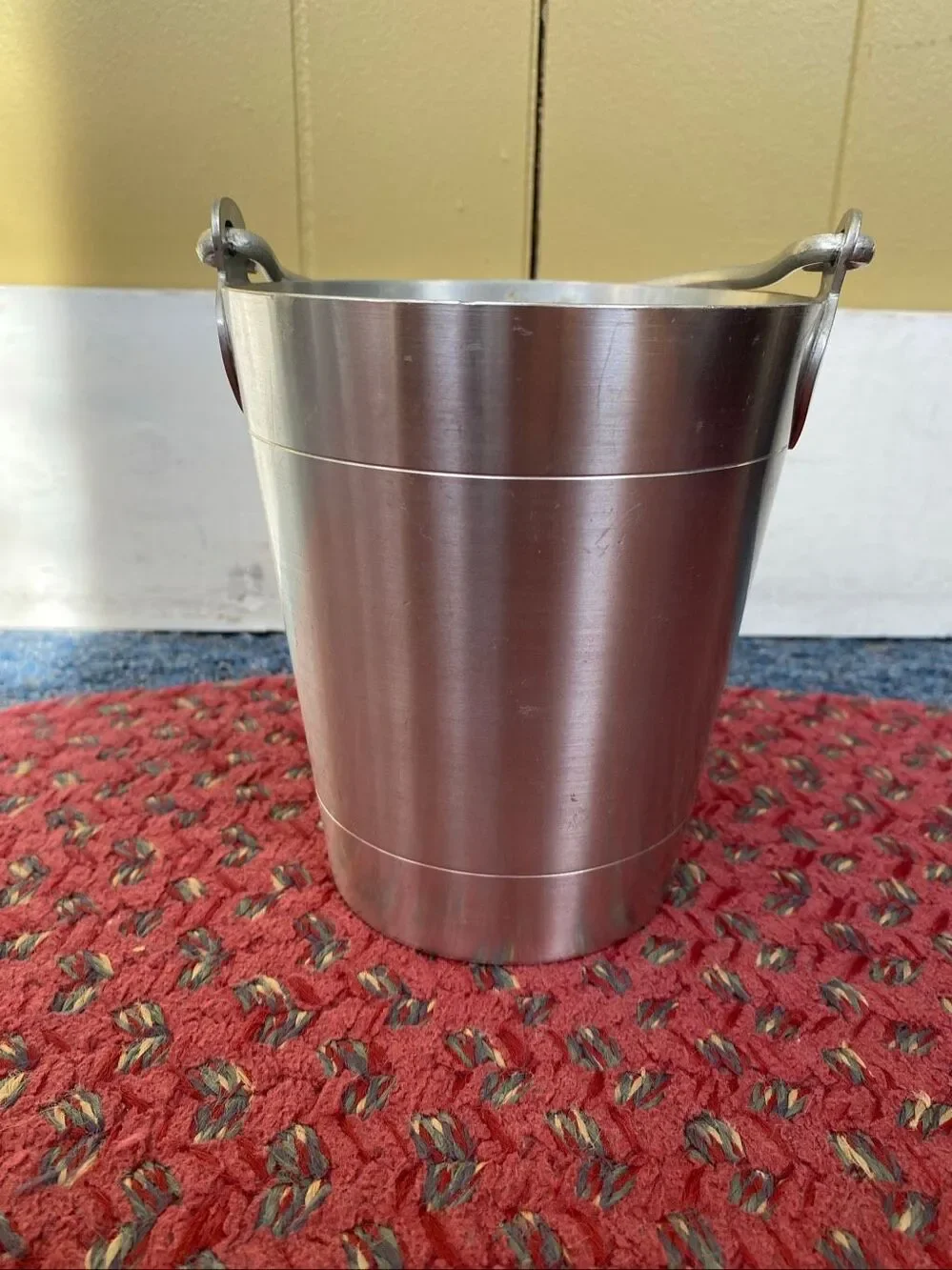 Leonard pewter ice bucket with handle silver color 5.5”x5”